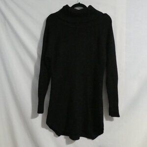 SEVEN SISTERS | medium | Black Knit Long Sleeve Turtleneck Sweater Dress